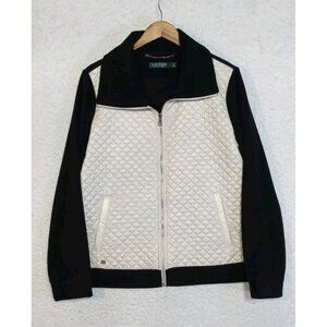 Lauren Ralph Lauren Women's Diamond Quilted Fleece Jacket Full Zip Size Large